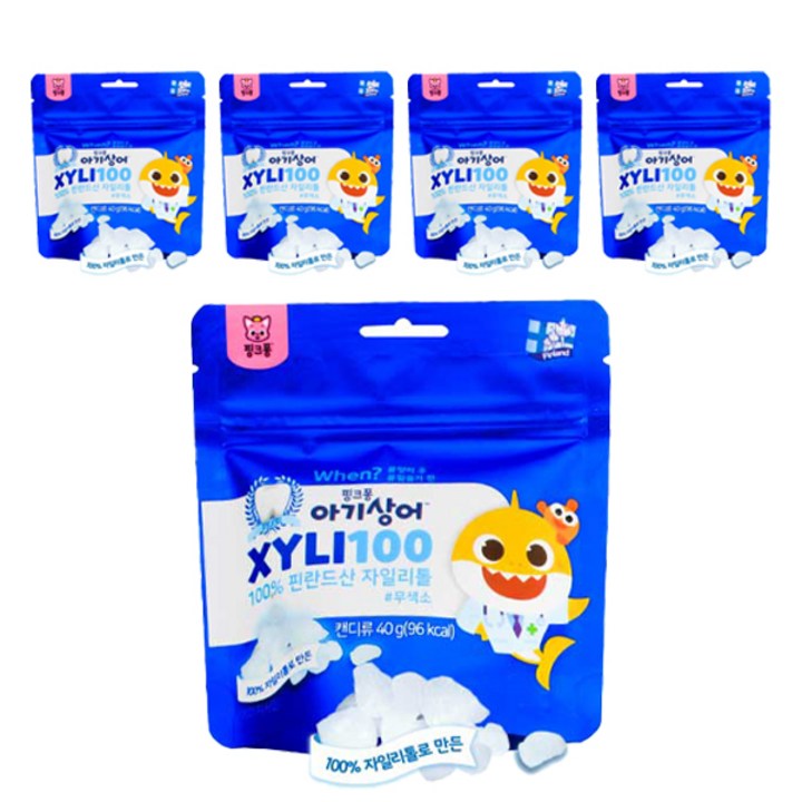 핑크퐁 아기상어 자일리100 캔디, 40g, 5개