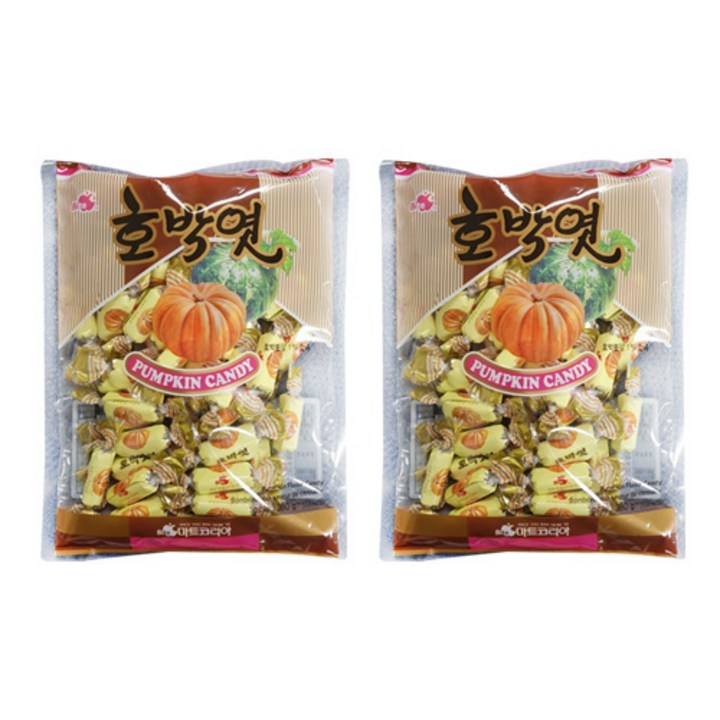 리소하우스 대용량 입가심 호박엿 카라멜 사탕, 380g, 2개, 2개