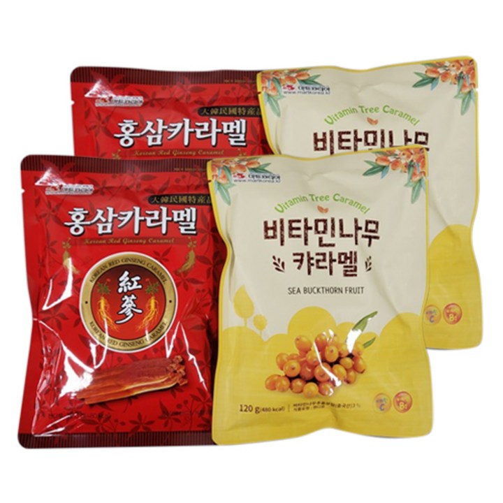 리소하우스 입가심 식후 캐러멜 홍삼 120g + 비타민 120g 세트, 2세트