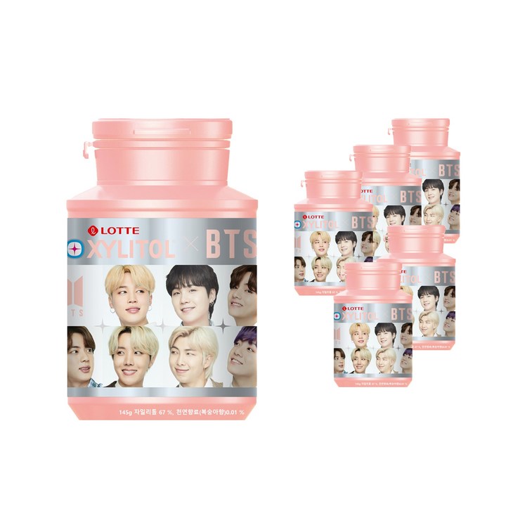 롯데자일리톨 알파피치 껌, 6개, 145g