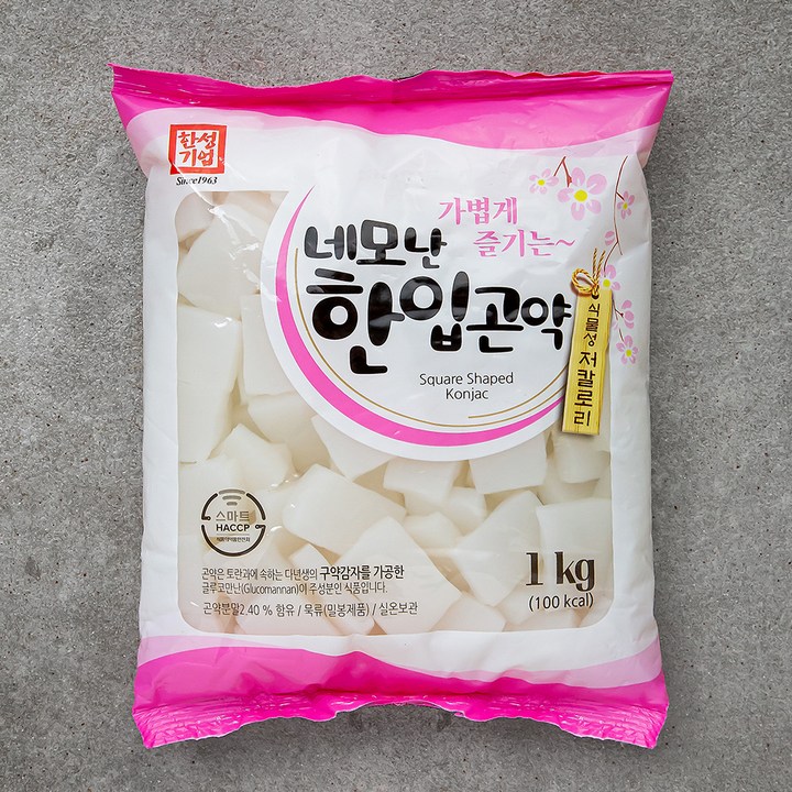 한성기업 네모난 한입곤약, 1kg, 1개입, 1개