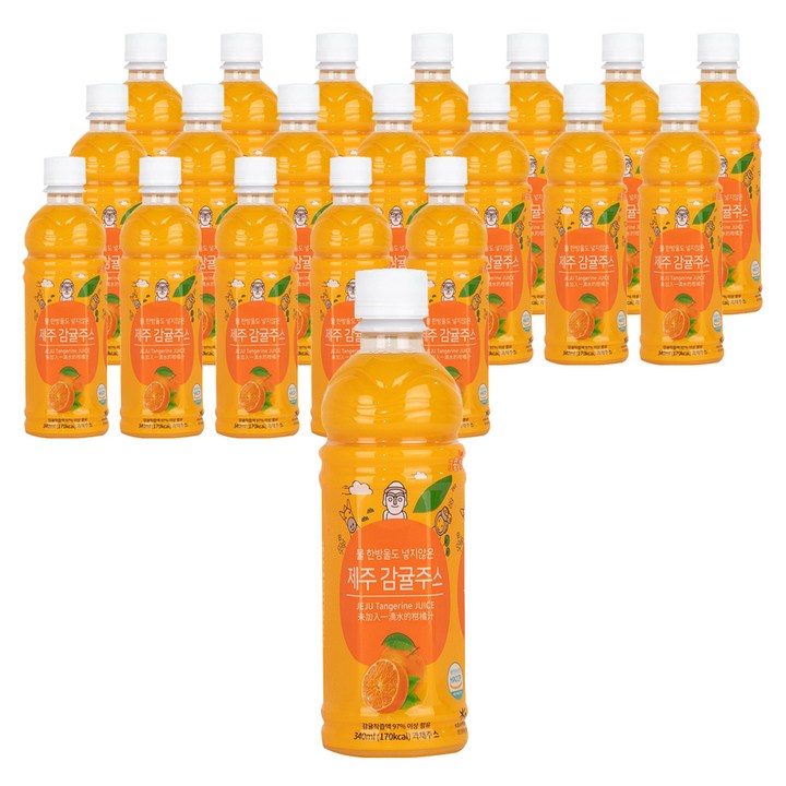 돌콤달콤 물 한방울도 넣지않은 제주감귤주스, 20개, 340ml