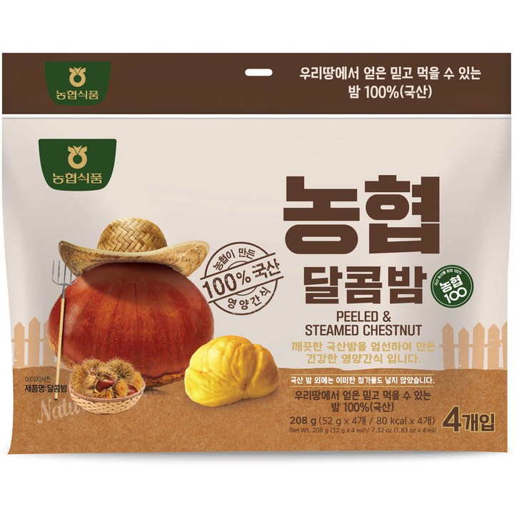 농협식품 아름찬 달콤밤 4p, 52g, 4개