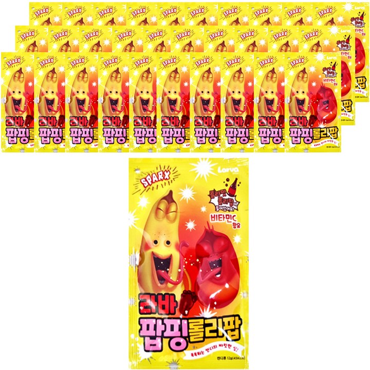 SPARX 라바 팝핑롤리팝, 48개, 12g