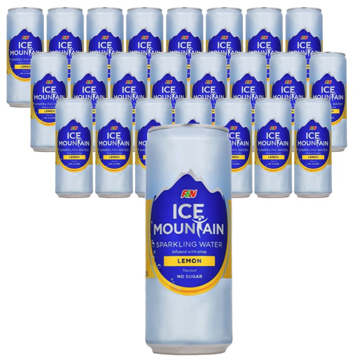 F&N 아이스마운틴 스파클링워터 레몬, 325ml, 24개