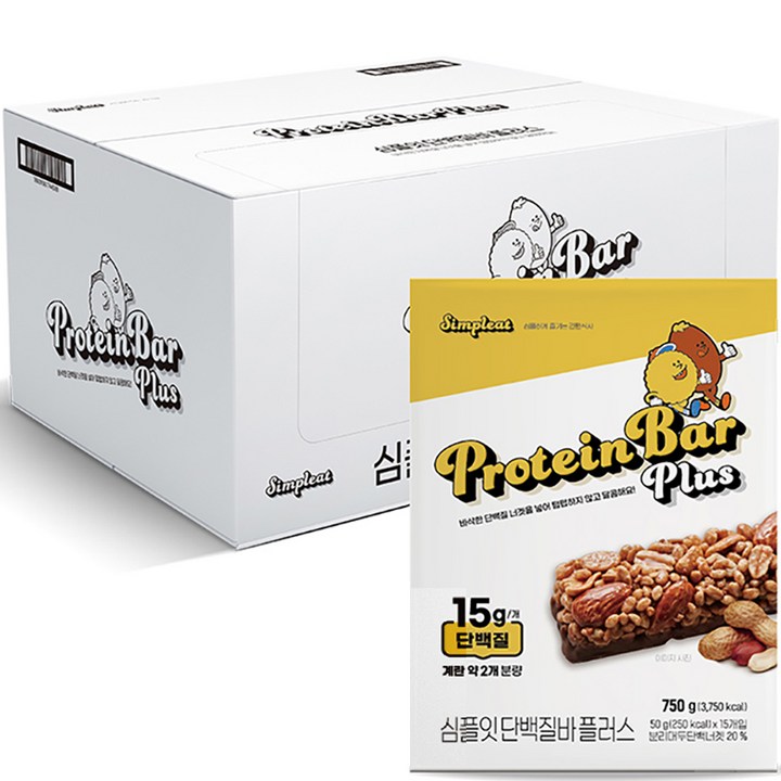 심플잇 단백질바 플러스, 12개, 750g