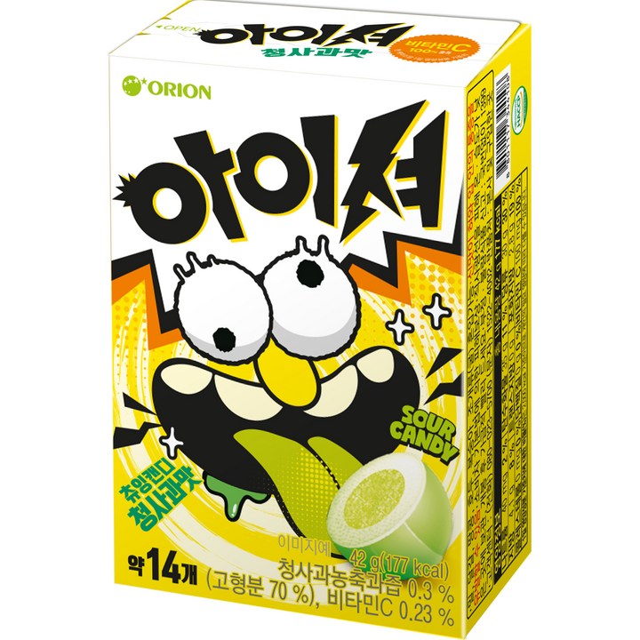 오리온 아이셔 츄잉캔디 청사과맛, 42g, 1개