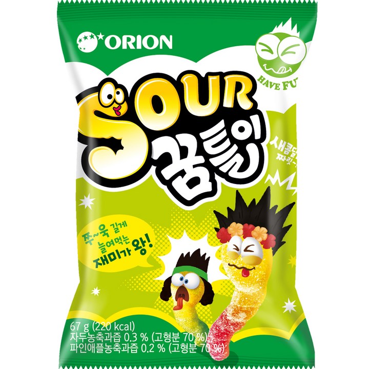 오리온 SOUR 꿈틀이, 67g, 1개