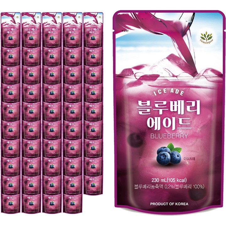 발란스그로우 블루베리 에이드, 230ml, 50개