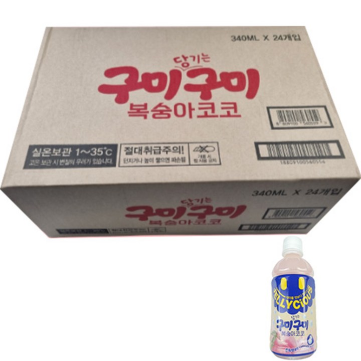 젤리셔스 구미당기는구미 복숭아코코, 24개, 340ml