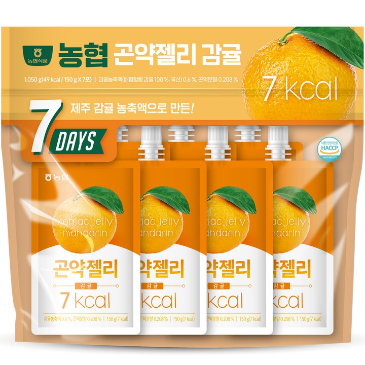 농협식품 곤약젤리 감귤, 150g, 7개