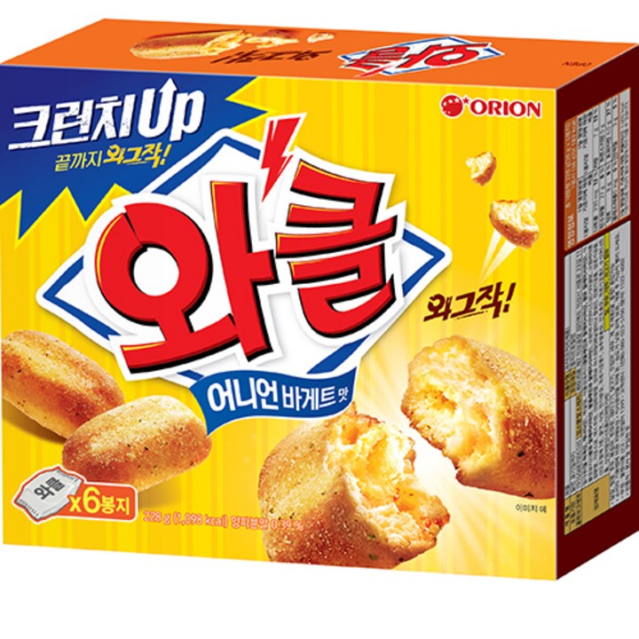 와클 어니언바게트맛, 38g, 6개