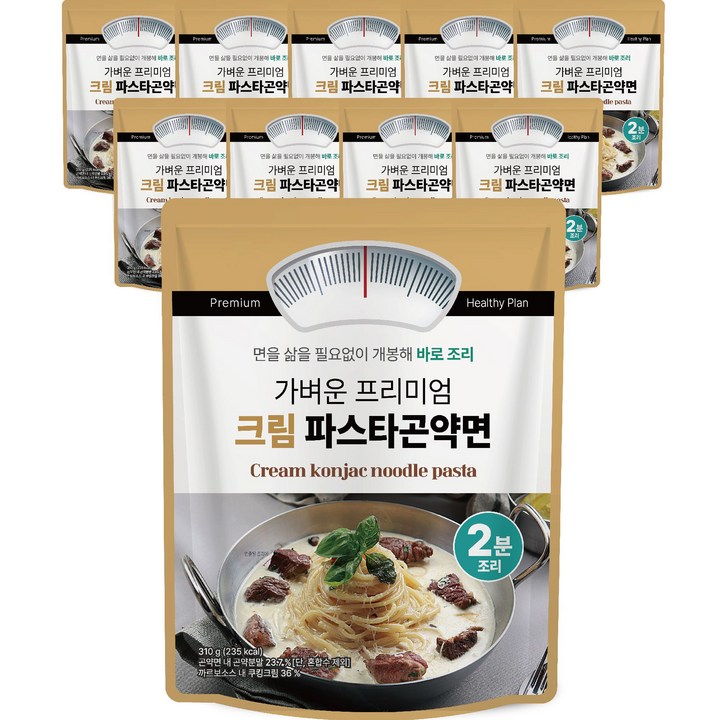 대신물산 가벼운 프리미엄 2가지맛 크림 파스타 곤약면, 310g, 10개