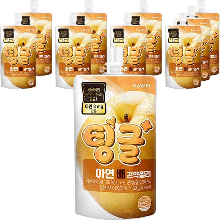 로엘 팅글 아연 배 곤약젤리, 130g, 10개