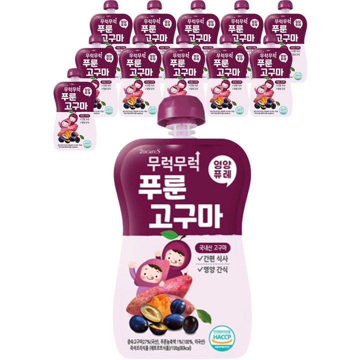 이유케어스 무럭무럭 과일퓨레, 푸룬고구마, 12개, 100g
