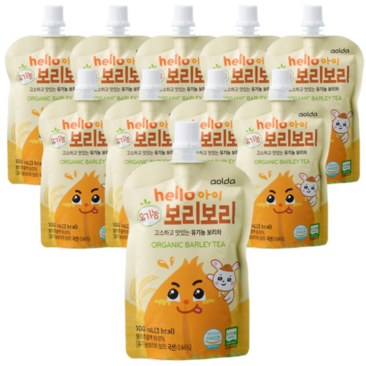 아올다 hello 아이 유기농 보리보리 보리차, 100ml, 1개