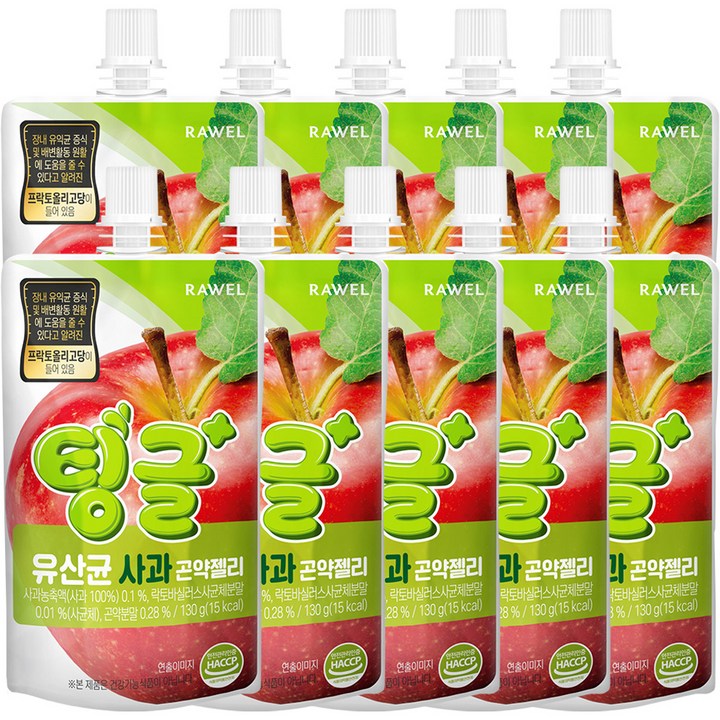로엘 팅글 곤약젤리 유산균 사과맛, 130g, 10개