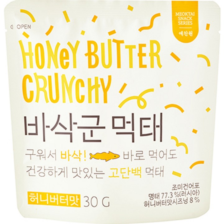 예찬원 바삭군 먹태 허니버터맛, 30g, 1개