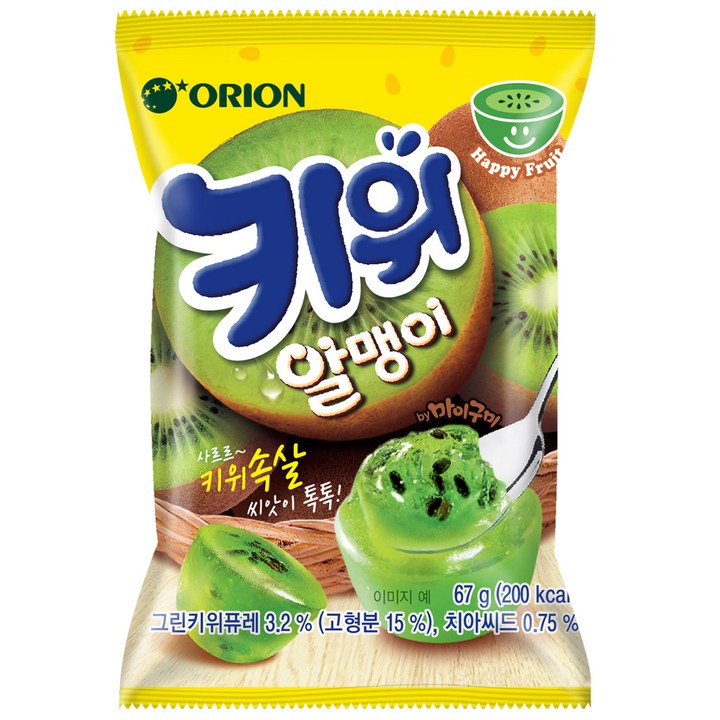 오리온 키위 알맹이 젤리빈, 67g, 1개