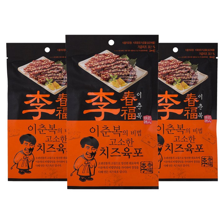 이춘복육포 비법 고소한 치즈육포, 30g, 3개