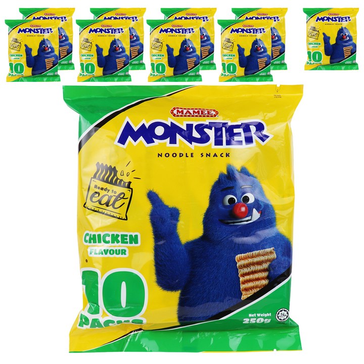 마미 몬스터 누들 스낵 치킨향, 10개, 250g