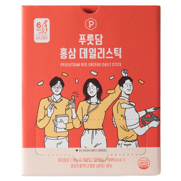 푸릇담 홍삼 데일리스틱, 10g, 100개