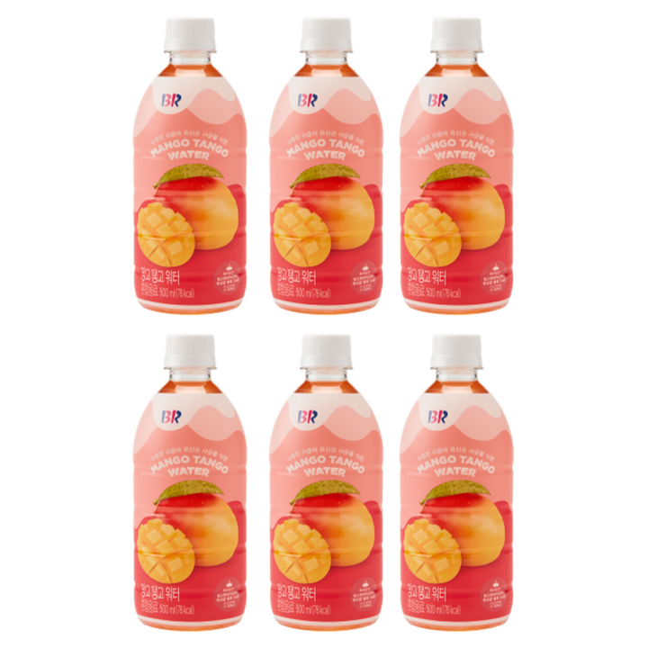 배스킨라빈스 망고 탱고 과즙워터, 500ml, 6개