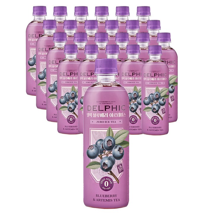 델픽 블루베리 아르테미스 제로 아이스티, 500ml, 1개입, 24개