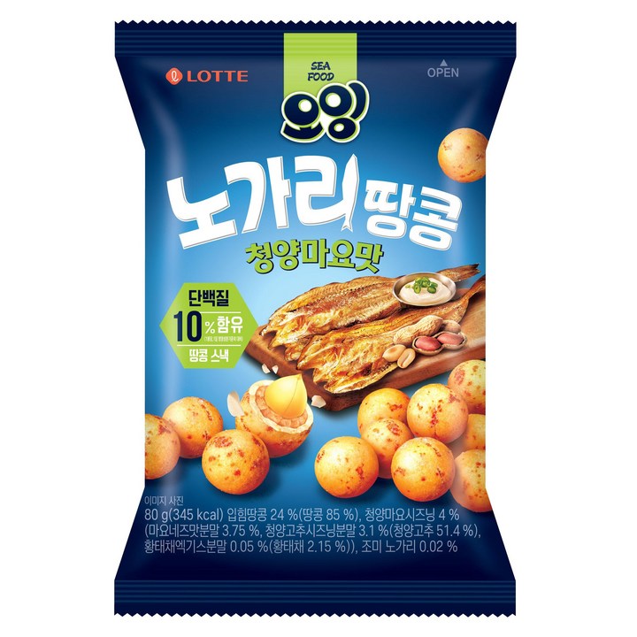 오잉 노가리 땅콩 청양마요맛, 1개, 80g