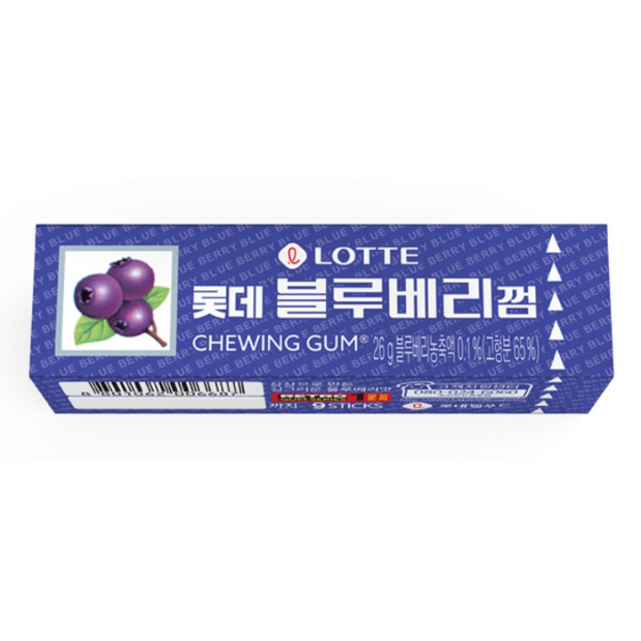 롯데 블루베리껌, 1개, 26g