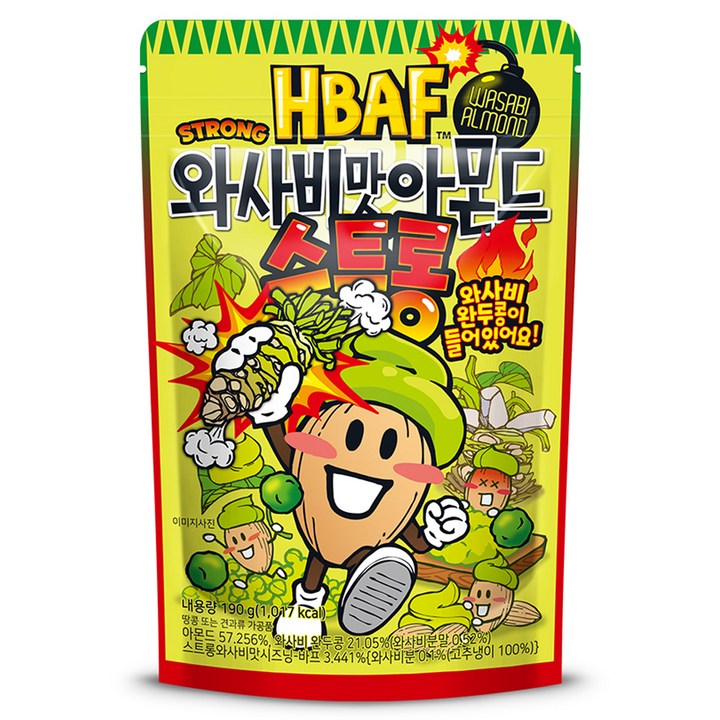 바프 와사비맛 아몬드 스트롱, 1개, 190g