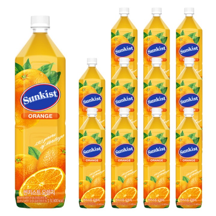 썬키스트 오렌지주스, 1.5L, 12개