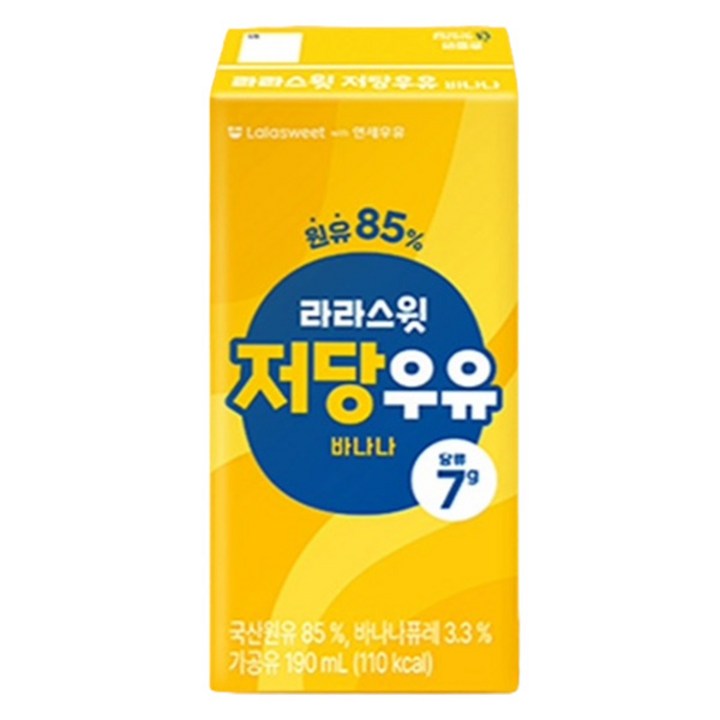 라라스윗 저당 우유 바나나, 24개, 190ml