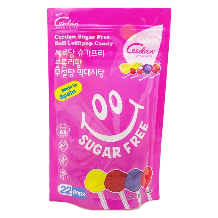 카라멜세르단 쎄르당 슈가프리 무설탕 볼롤리팝 막대사탕, 150g, 1개
