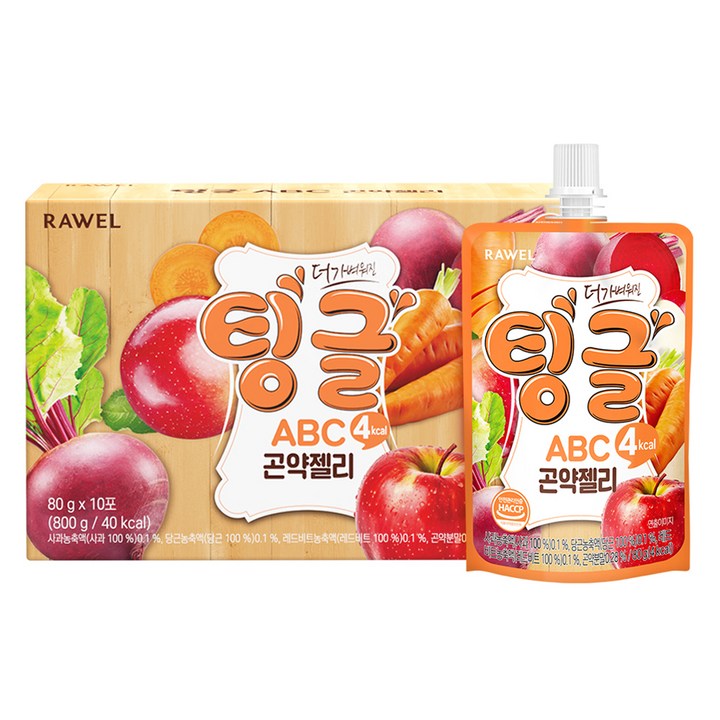 팅글 로엘 ABC 곤약젤리 사과 당근 비트, 80g, 10개