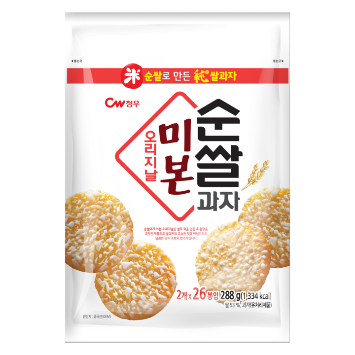 청우식품 미본 순쌀과자 26p, 288g, 1개