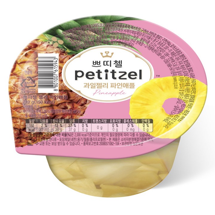쁘띠첼 과일젤리 파인애플, 210g, 1개