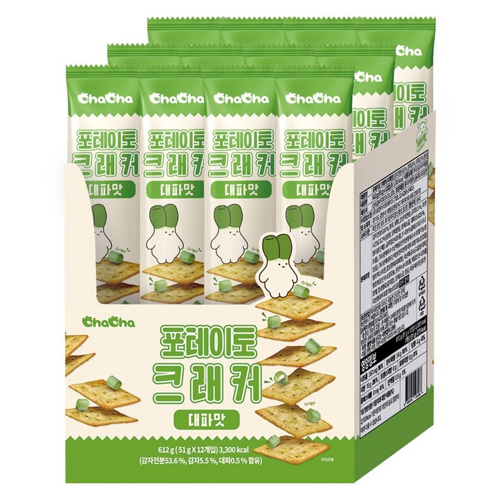 챠챠 포테이토 크래커 대파맛 12p, 1개, 612g