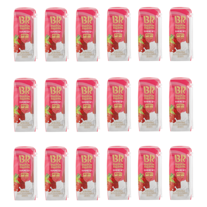배스킨라빈스 우유에 빠진 딸기 유제품, 240ml, 1개입, 18개
