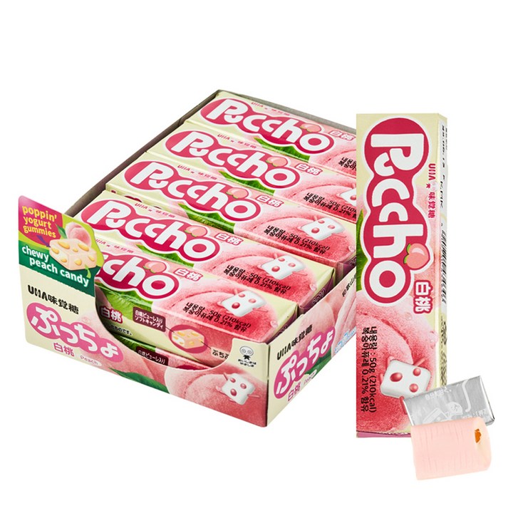 푸쵸 스틱 캔디 피치, 50g, 10개