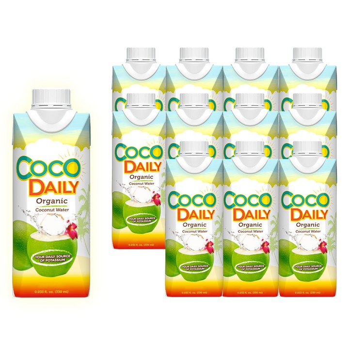 코코엘 코코데일리 무설탕 코코넛워터, 330ml, 12개