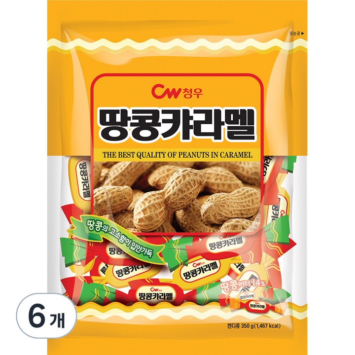 청우식품 땅콩캬라멜, 6개, 350g