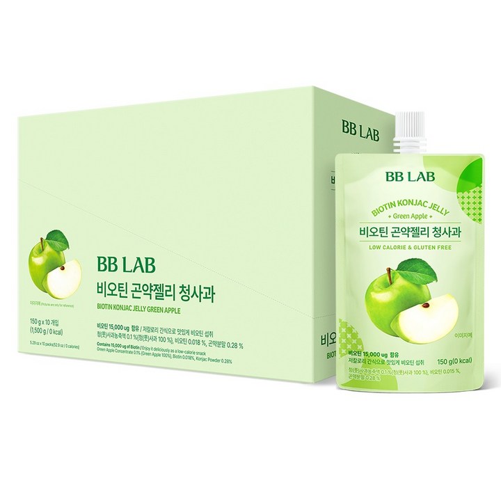 비비랩 뉴트리원 비오틴 곤약젤리 청사과, 10개, 150g