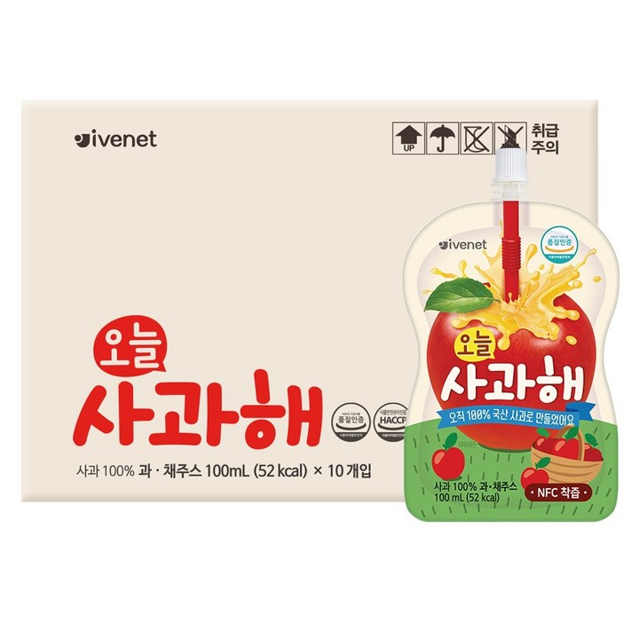 아이배냇 오늘사과해 주스, 100ml, 10개