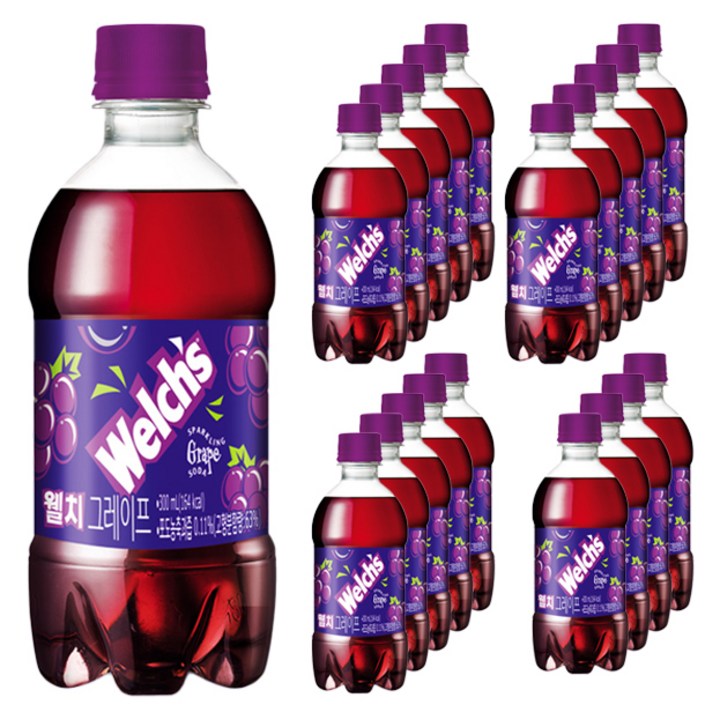 웰치스 소다 그레이프 탄산음료, 300ml, 20개