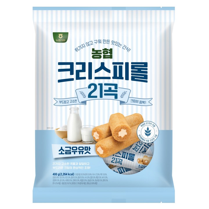 농협식품 크리스피롤 21곡 소금우유맛 과자, 400g, 1개
