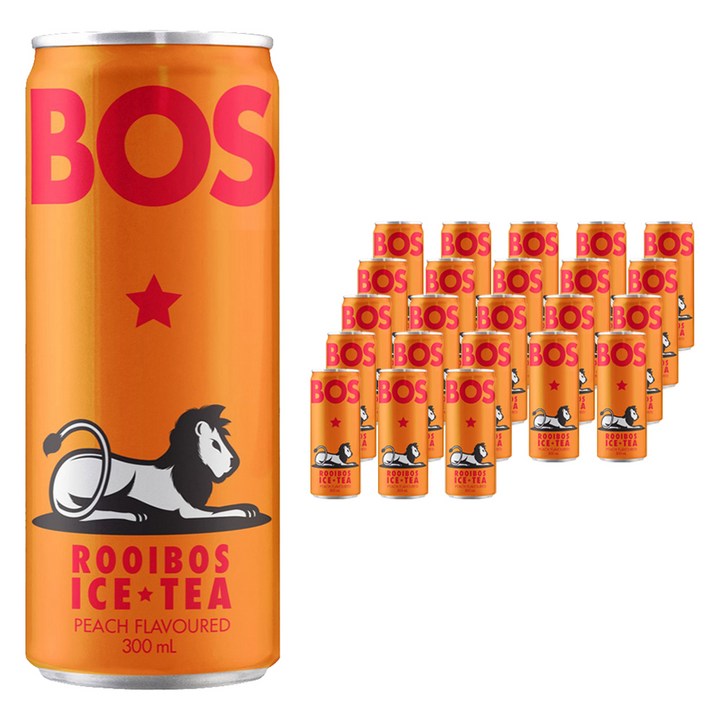 BOS 루이보스 아이스티 캔 피치, 300ml, 24개