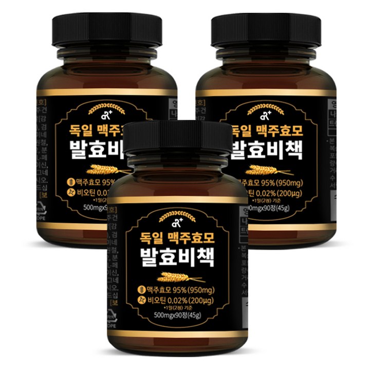 두리농산 독일 맥주효모 발효비책 45g, 90정, 3개