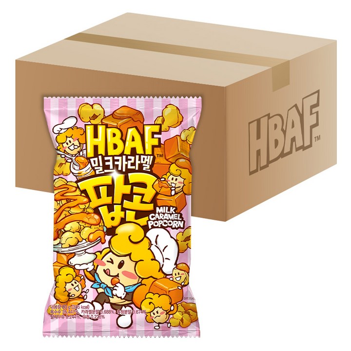 바프 밀크카라멜 팝콘, 80g, 12개