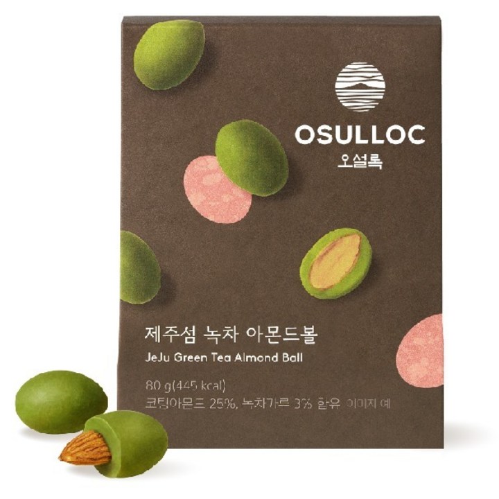 오설록 제주섬 녹차 아몬드볼, 80g, 1개